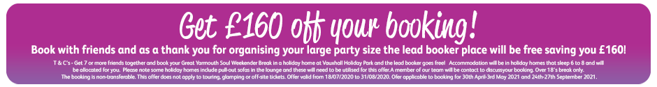 Get £160 off your booking!