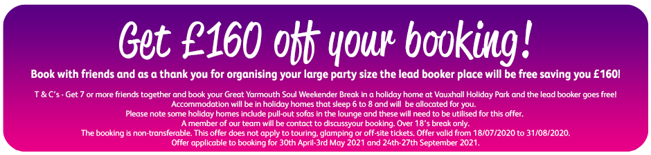 Get £160 off your booking!